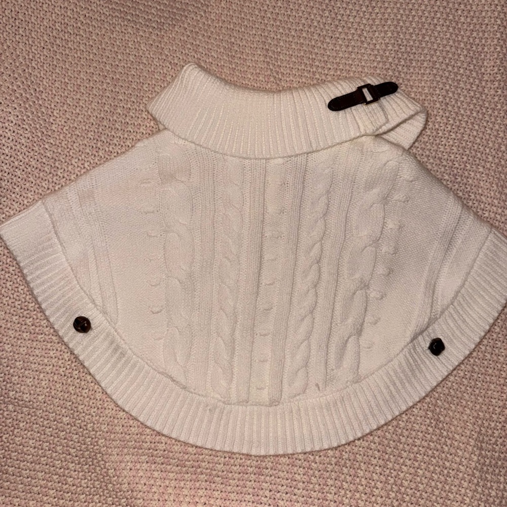 Janie and Jack Cream Cable Knit Poncho